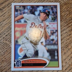 Topps Detroit Baseball Card with White and Blue Uniform